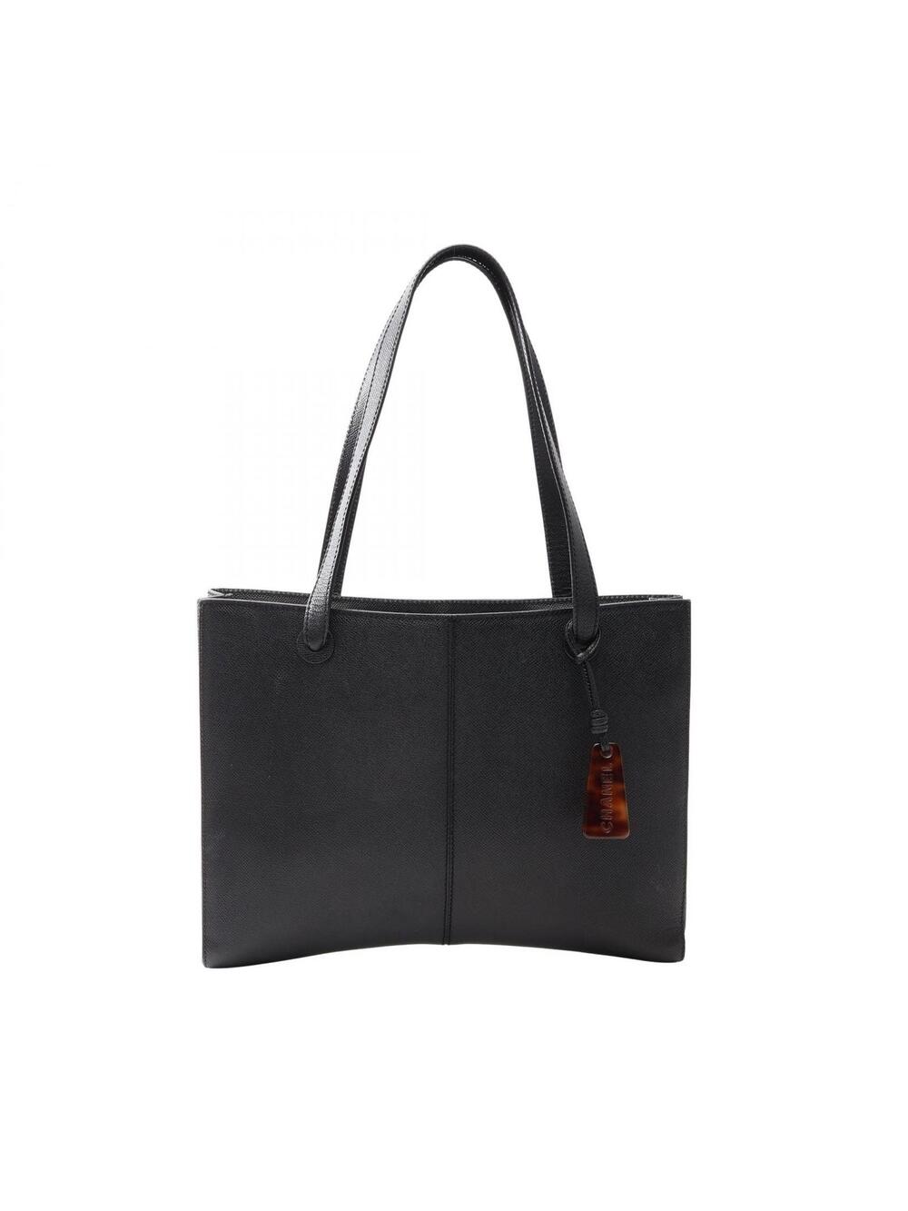 Chanel Logo Charm Shoulder Tote Bag #283997C14B